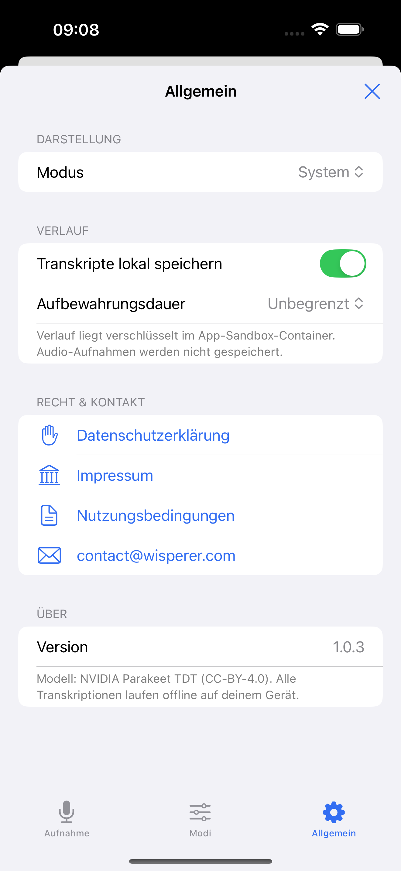 Allgemeine Einstellungen