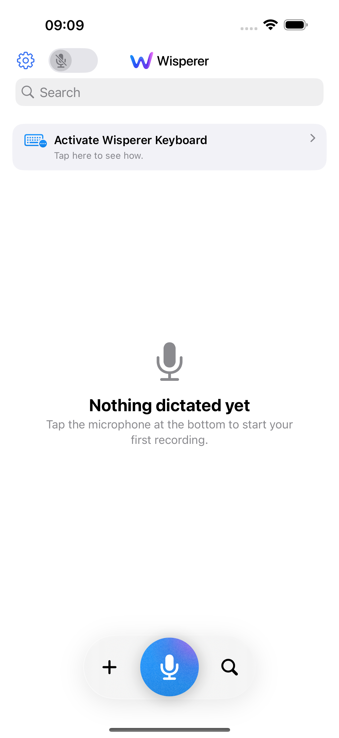 Wisperer recording screen